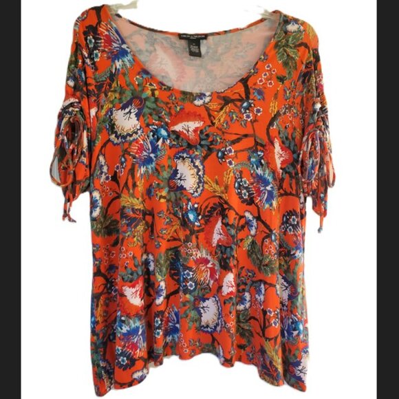 Chelsea & Theodore Floral Boho Top 2X - Picture 1 of 2